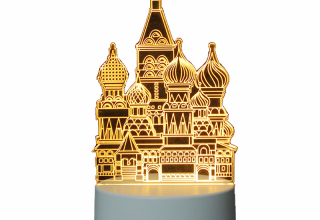 Creative 3d night light Cartoon character doll building USB plug Acrylic panel for ambient light Warm desktop lamp Birthday gift