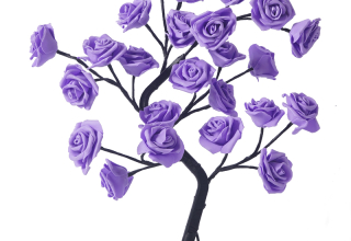 New LED decorative light simulation 24 colorful roses tree removable plastic base USB switch table lamp fancy night light