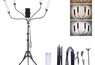 4 arms LED live light floor stand fill light hose adjustable angle beauty photography professional photography lights