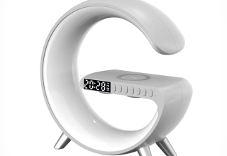 Multifunctional smart atmosphere light with clock bluetooth speaker 15W wireless fast charging fancy night lamp on the bedside