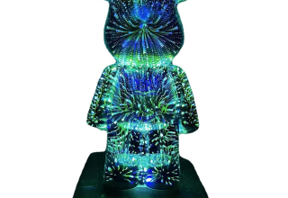 Table decorative 3d Glass Bear Night light led Lamp Atmosphere Luminous Firework living room bedroom lamp