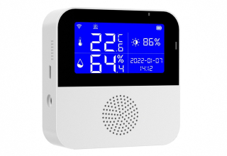 WiFi Smart Temperature LCD Display Wireless Digital Hygrometer Thermometer Humidity Sensor with Alarm Speaker