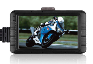 New with remote control 3.0 inch zinc alloy motorcycle car recorder HD 1080P waterproof night vision dual lens dash cam