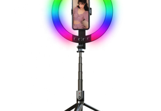RGB Fill Light Live Broadcast Selfie Stick LED Tri-Color Light Mobile Phone Outdoor Photography Portable Tripod Selfie Stick