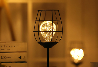 Decorative Lamp Iron Night Light led light LED lighting ornament red wine glass table night lamp Bedroom Decorative Desk Lamp