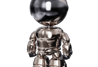 Cute Robot Camera Smart Zoom 360-degree Rotation indoor household Infrared wireless  electroplated camera